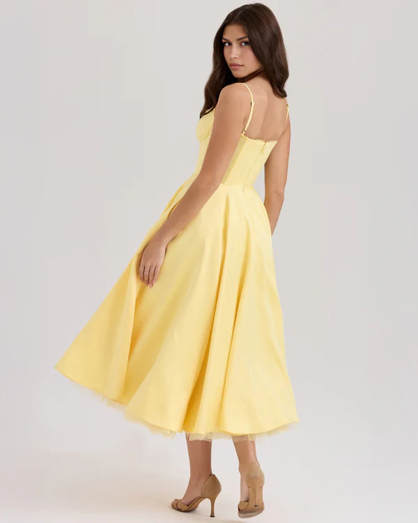 Women Sexy Deep V Neck Spaghetti Strap Halter High Slit Maxi Dress