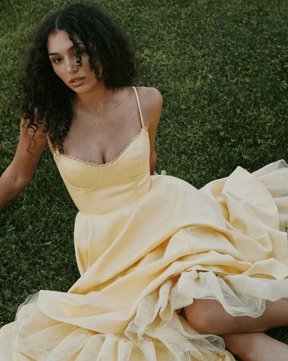Women Sexy Deep V Neck Spaghetti Strap Halter High Slit Maxi Dress